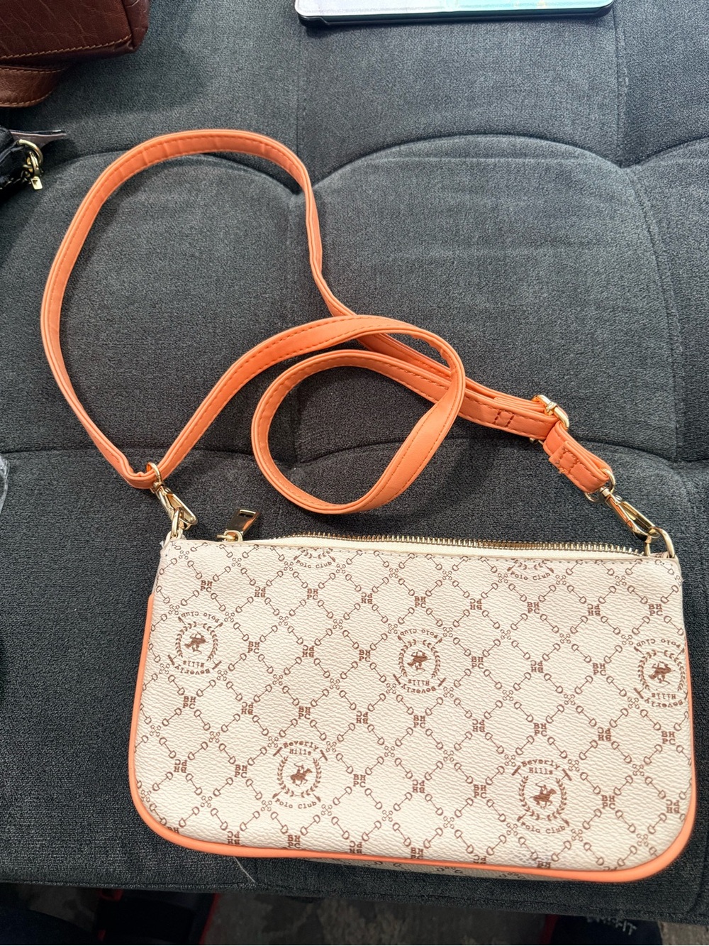 Beverley hills polo club Women’s Crossbody Bag - Cream and Orange